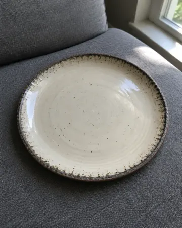 The phone photo of the empty ceramic plate